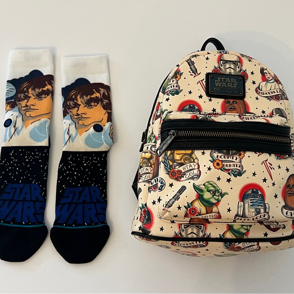 Loungefly Star Wars Flash Tattoo Mini Backpack + FREE STANCE SW LUKE SOCKS!